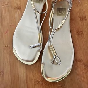 Metallic gold sandals